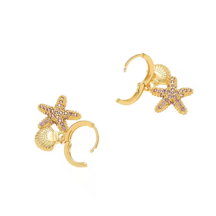 STAR & SHELL EARRINGS
