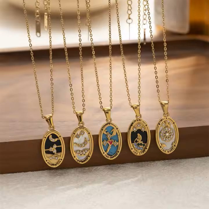 UNIQUE OVAL TAROT NECKLACE