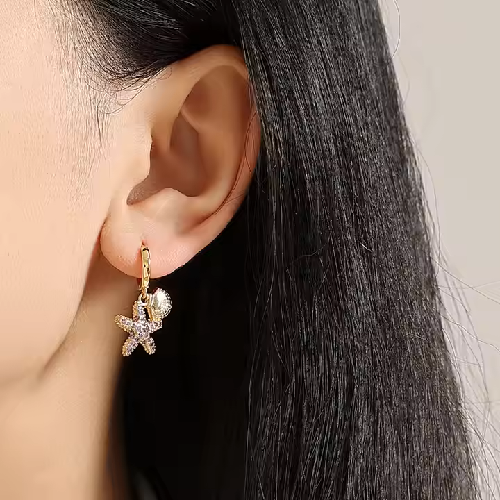 STAR & SHELL EARRINGS