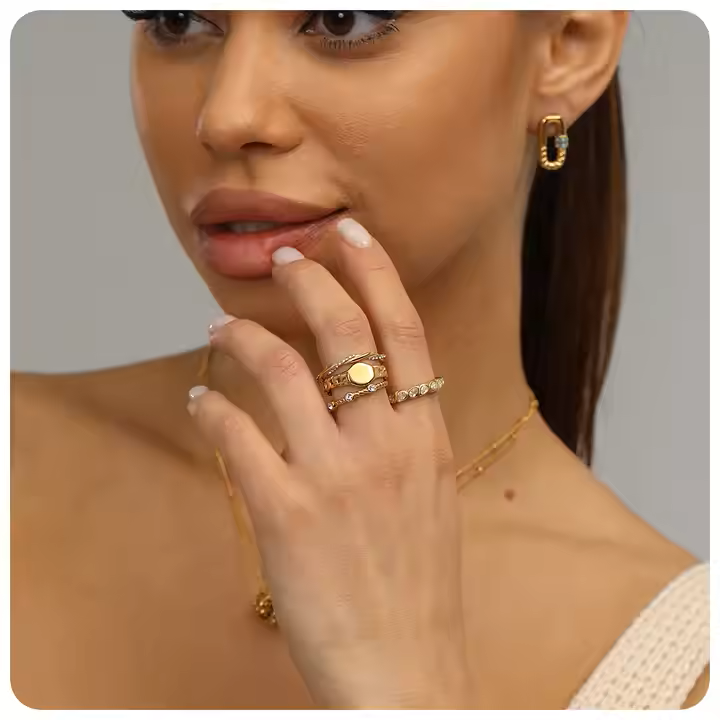 BLUE HOOP EARRINGS