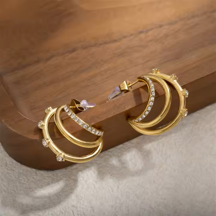 TRIPLE HOOP EARRINGS