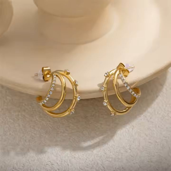 TRIPLE HOOP EARRINGS