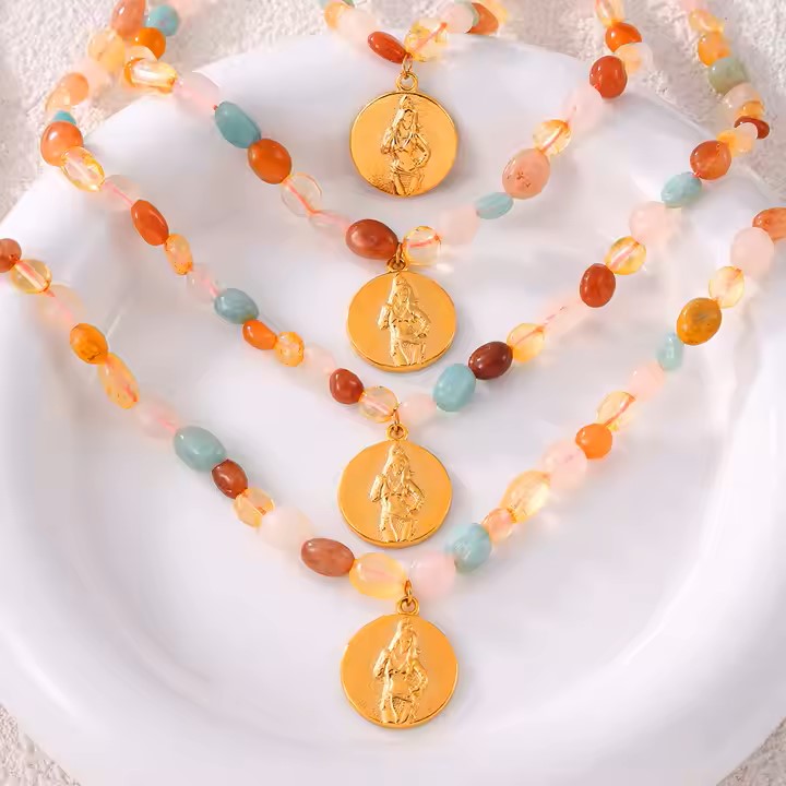 NATURAL STONE BEADS NECKLACE