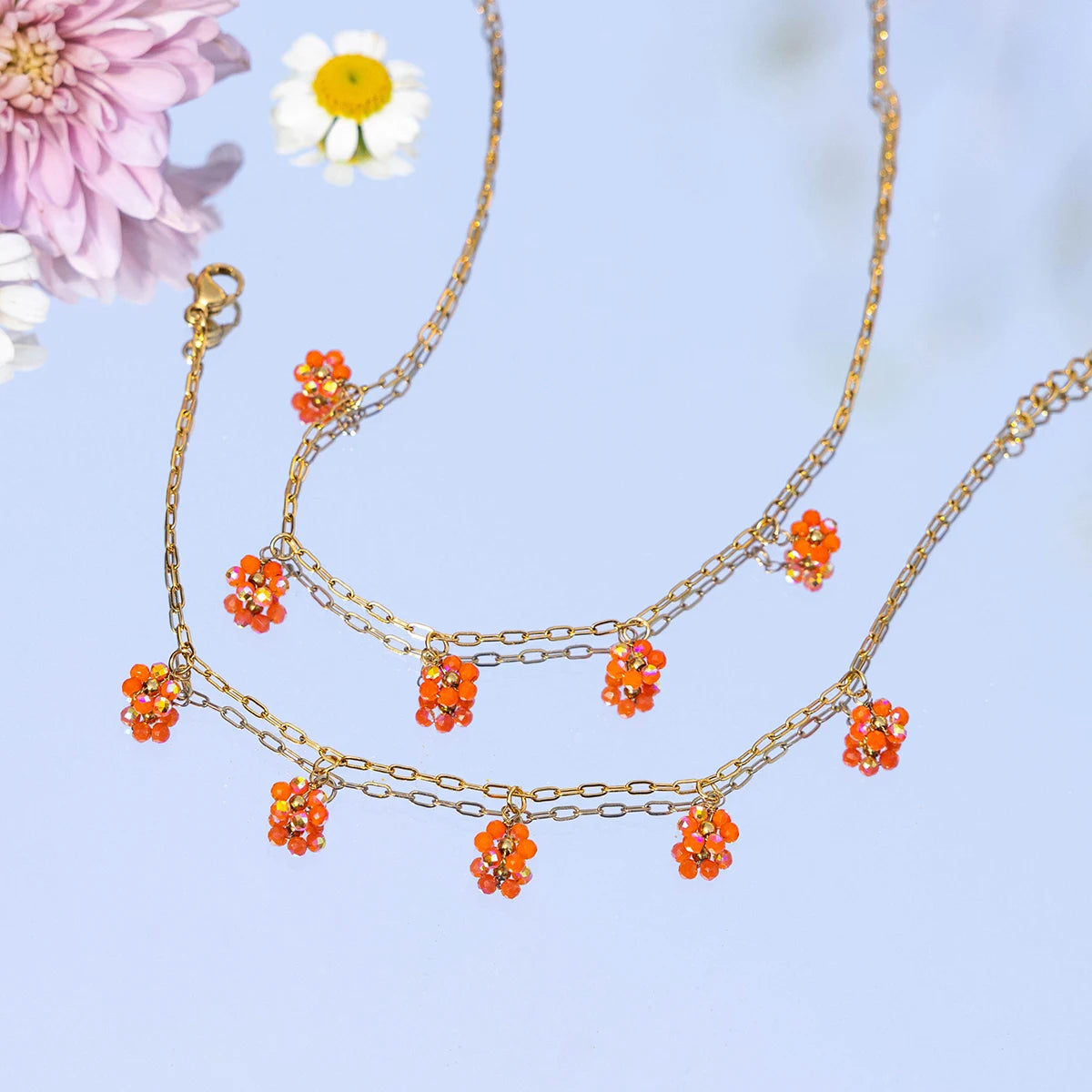 EXQUISITE FLOWER NECKLACE & BRACELET