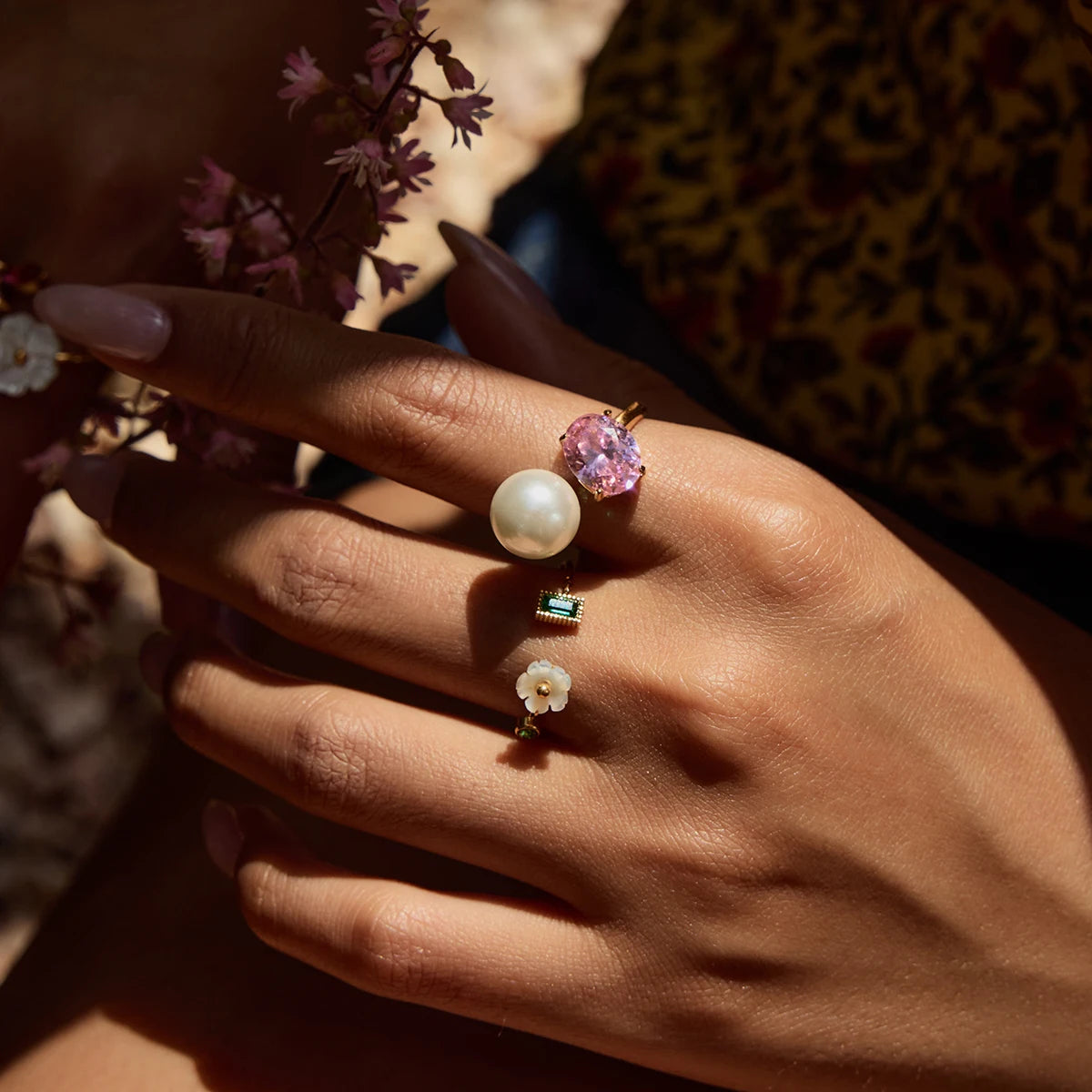 Exquisite Colorful Pearl Ring