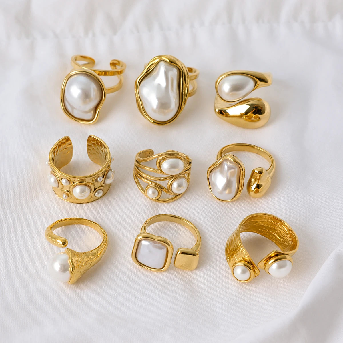 ELEGANT PEARL OPEN RING