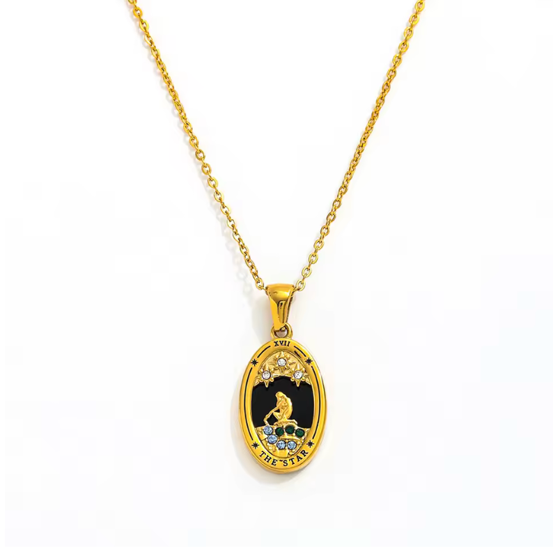 UNIQUE OVAL TAROT NECKLACE