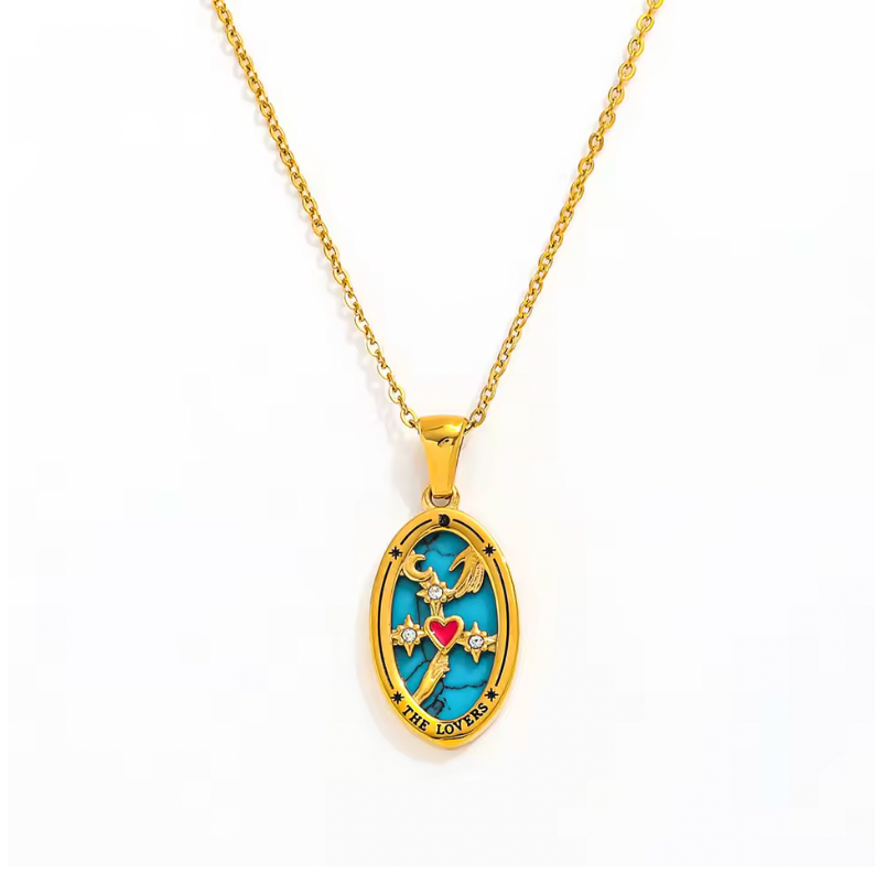 UNIQUE OVAL TAROT NECKLACE
