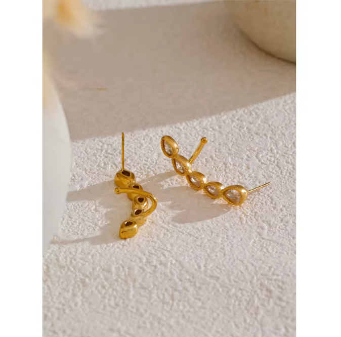 GOLD & STONE EARRINGS