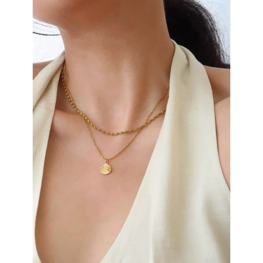 GOLD SUN COIN NECKLACE