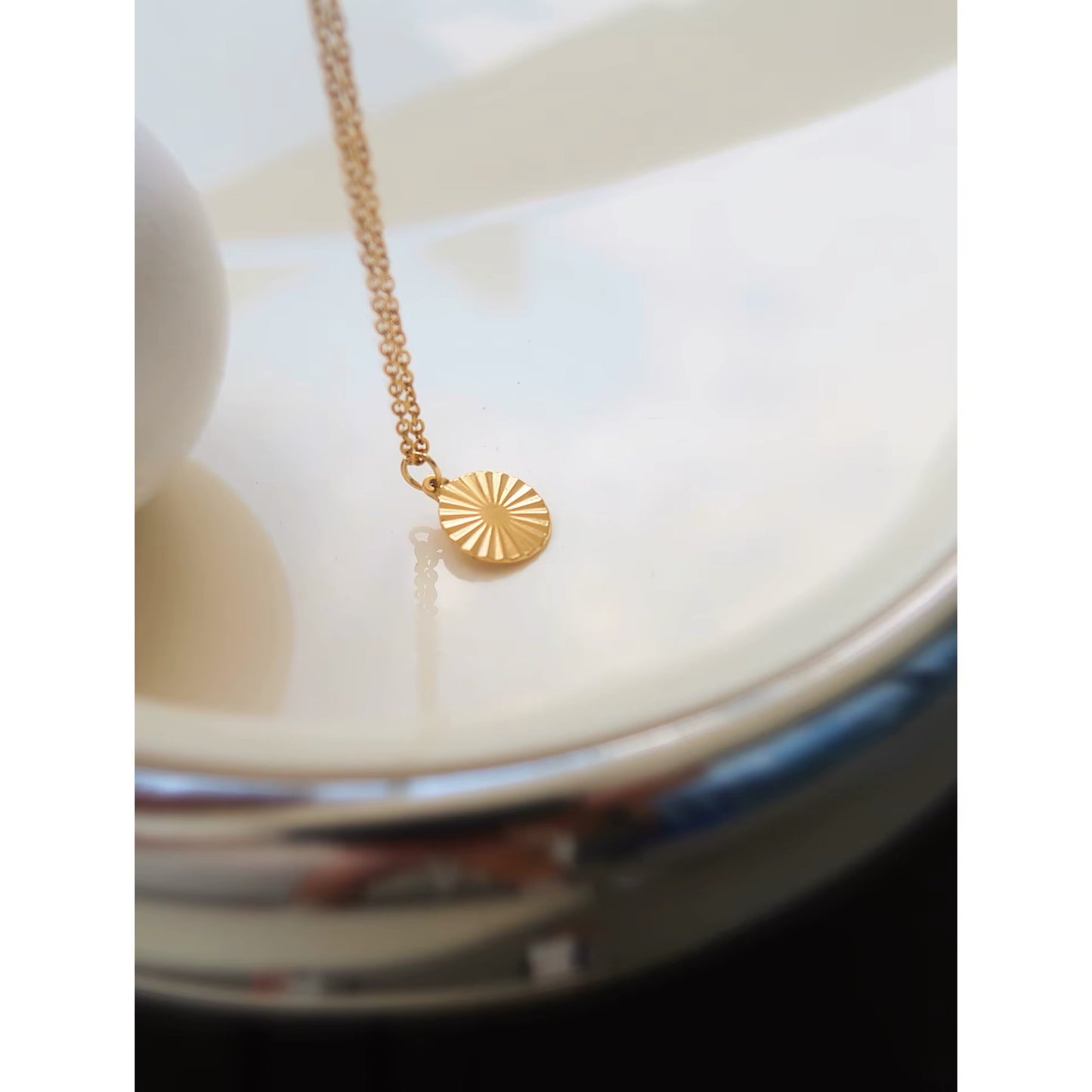 GOLD SUN COIN NECKLACE
