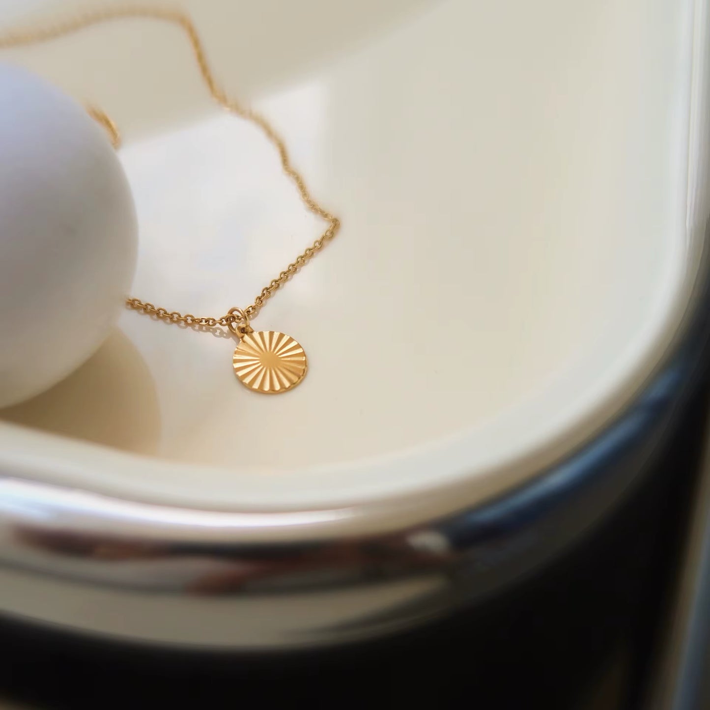 GOLD SUN COIN NECKLACE