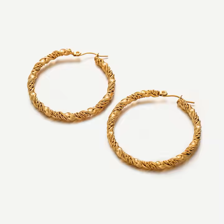 TWISTED HOOP EARRINGS