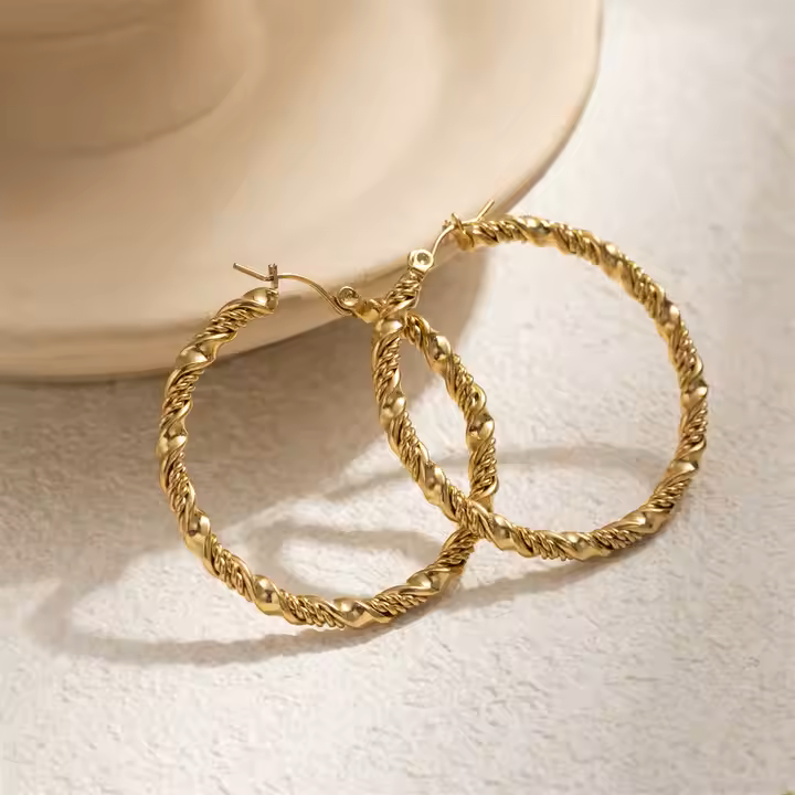 TWISTED HOOP EARRINGS