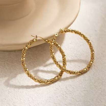 TWISTED HOOP EARRINGS