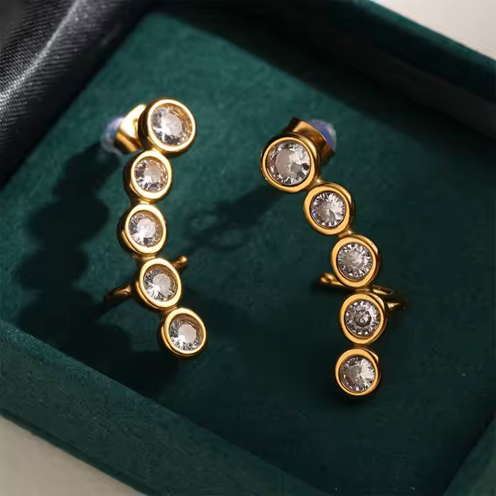 GOLD & STONE EARRINGS