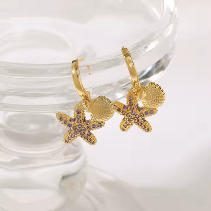 STAR & SHELL EARRINGS