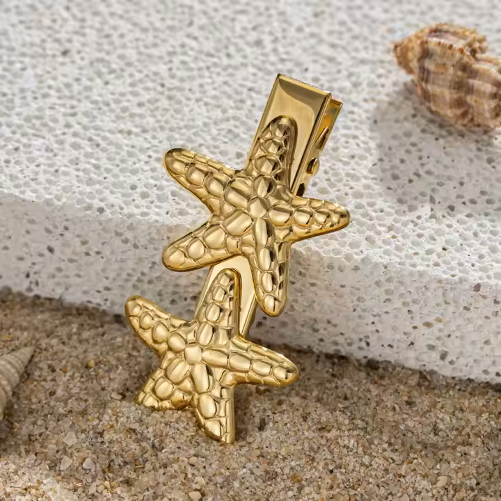 Shell & Pearl Gold Hair Clip