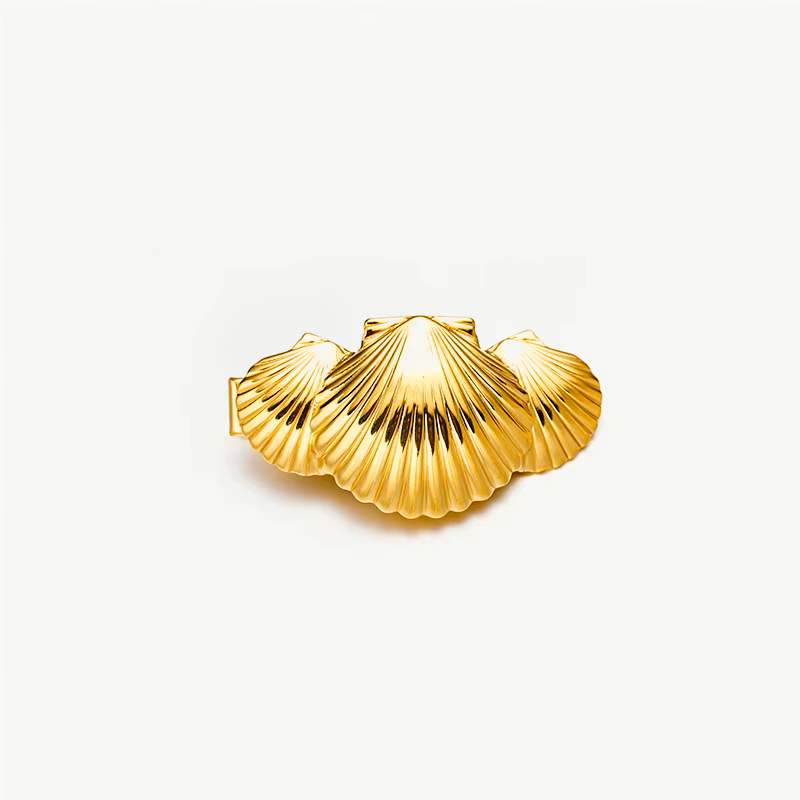 Shell & Pearl Gold Hair Clip