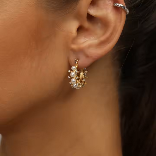 PEARL HOOP EARRINGS