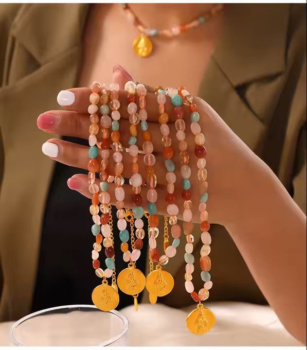 NATURAL STONE BEADS NECKLACE