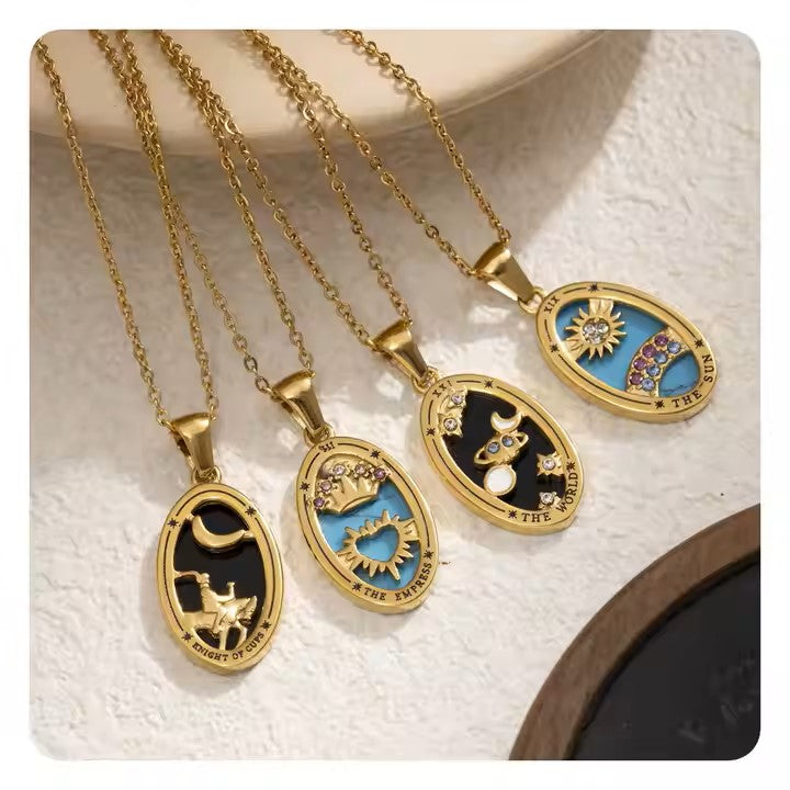 UNIQUE OVAL TAROT NECKLACE