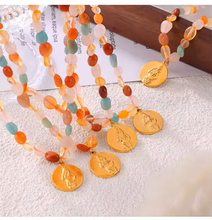 NATURAL STONE BEADS NECKLACE