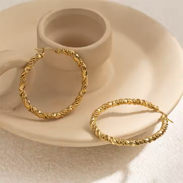 TWISTED HOOP EARRINGS