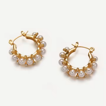 PEARL HOOP EARRINGS