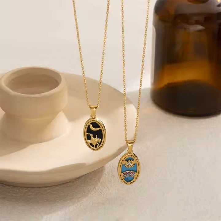 UNIQUE OVAL TAROT NECKLACE