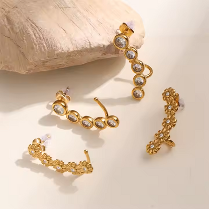 GOLD & STONE EARRINGS