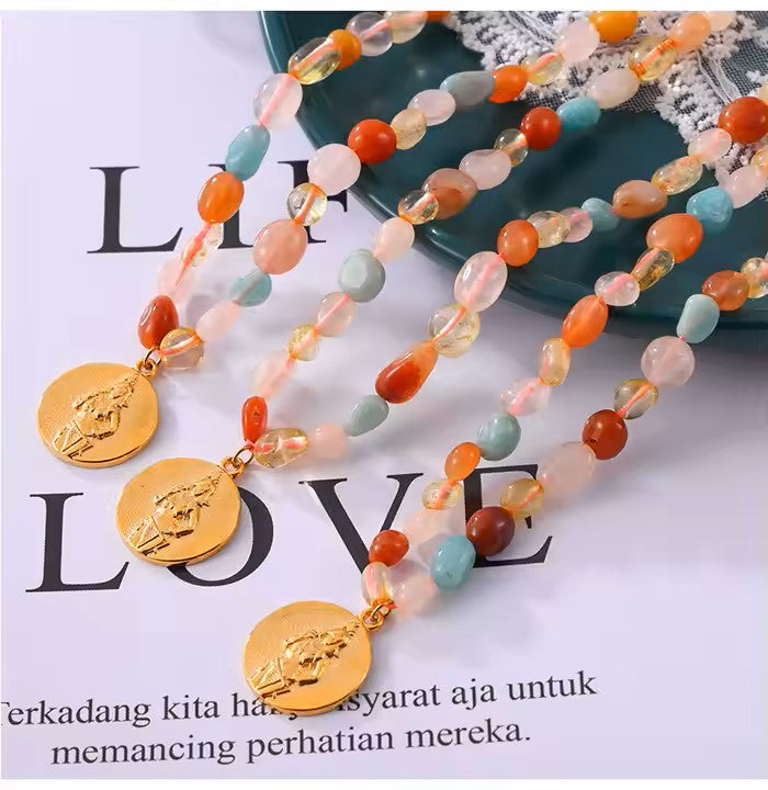 NATURAL STONE BEADS NECKLACE