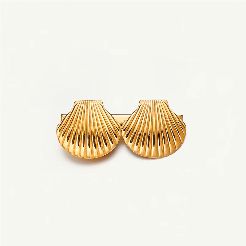 Shell & Pearl Gold Hair Clip