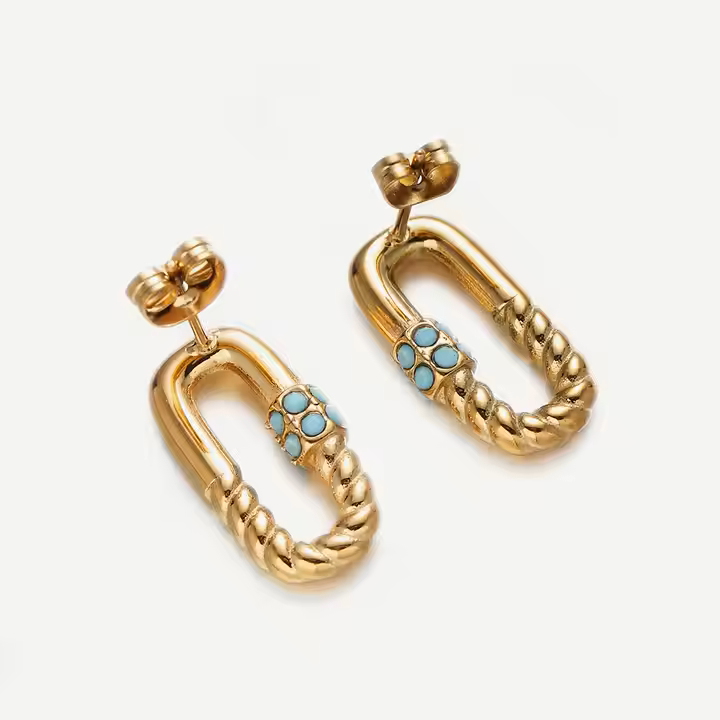 BLUE HOOP EARRINGS