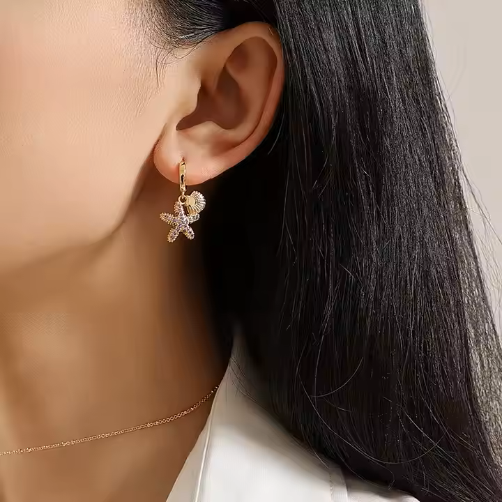 STAR & SHELL EARRINGS