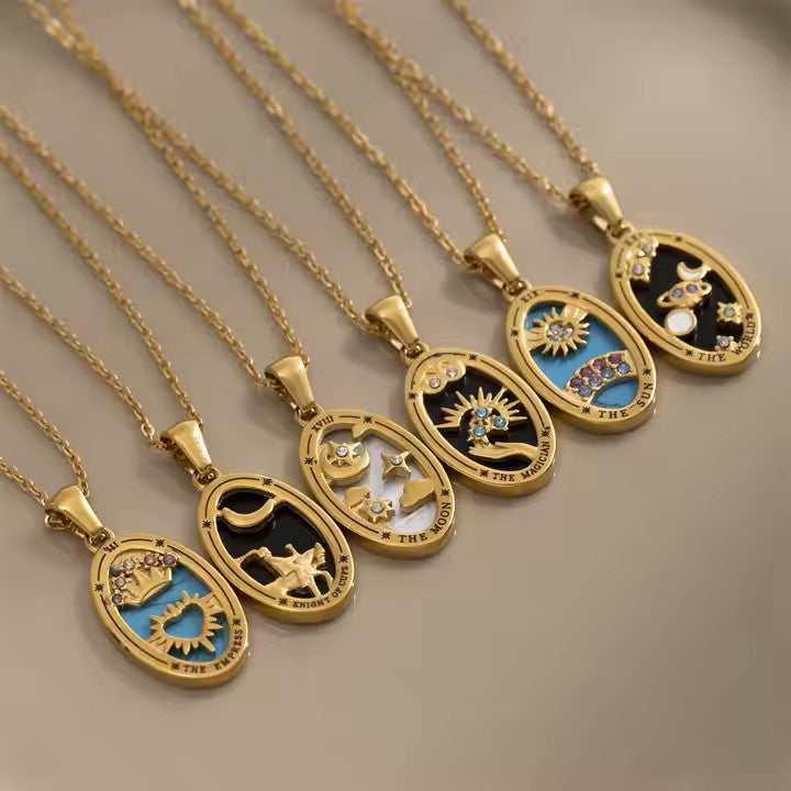 UNIQUE OVAL TAROT NECKLACE