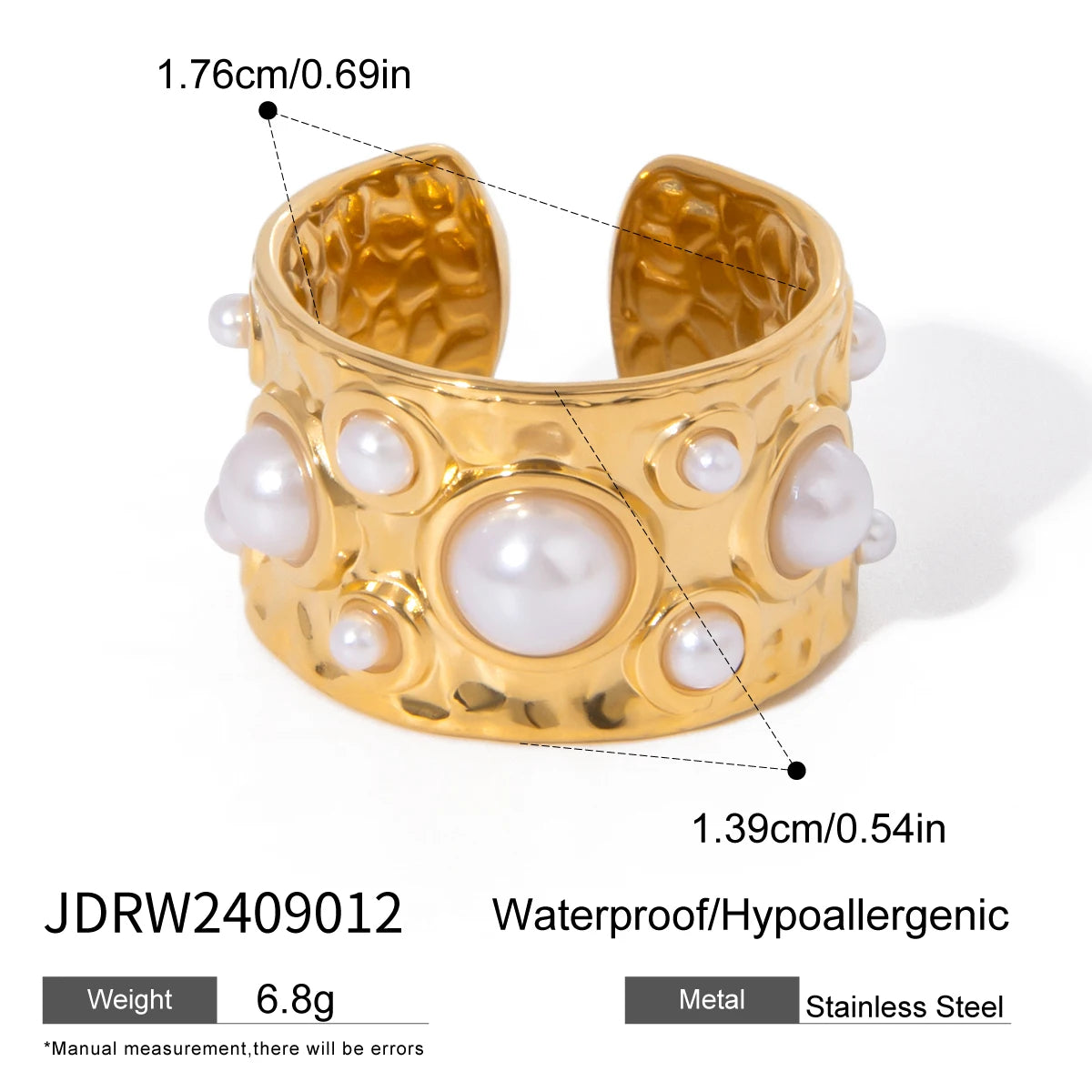 ELEGANT PEARL OPEN RING