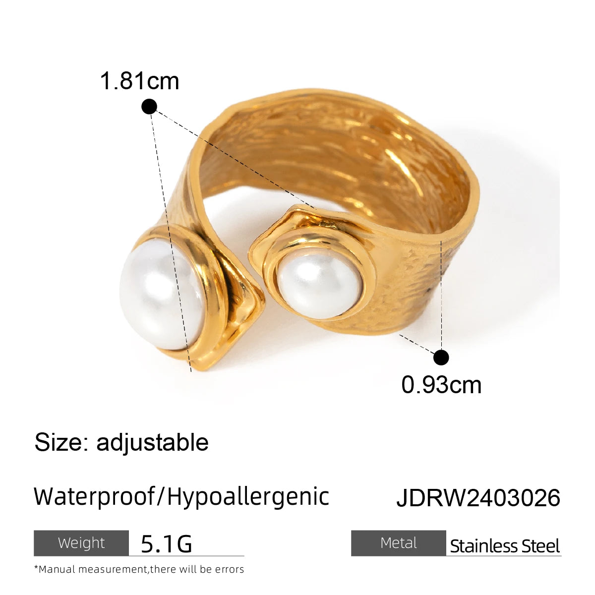 ELEGANT PEARL OPEN RING