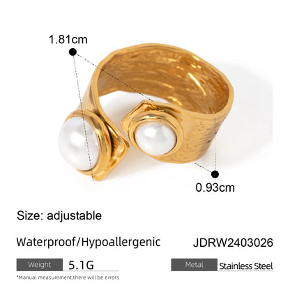 ELEGANT PEARL OPEN RING
