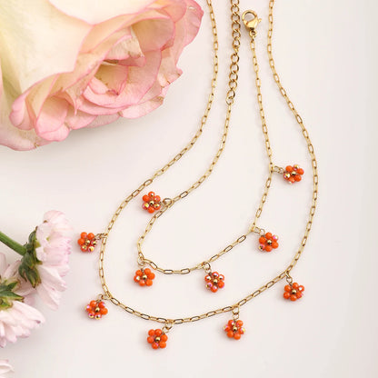 EXQUISITE FLOWER NECKLACE & BRACELET