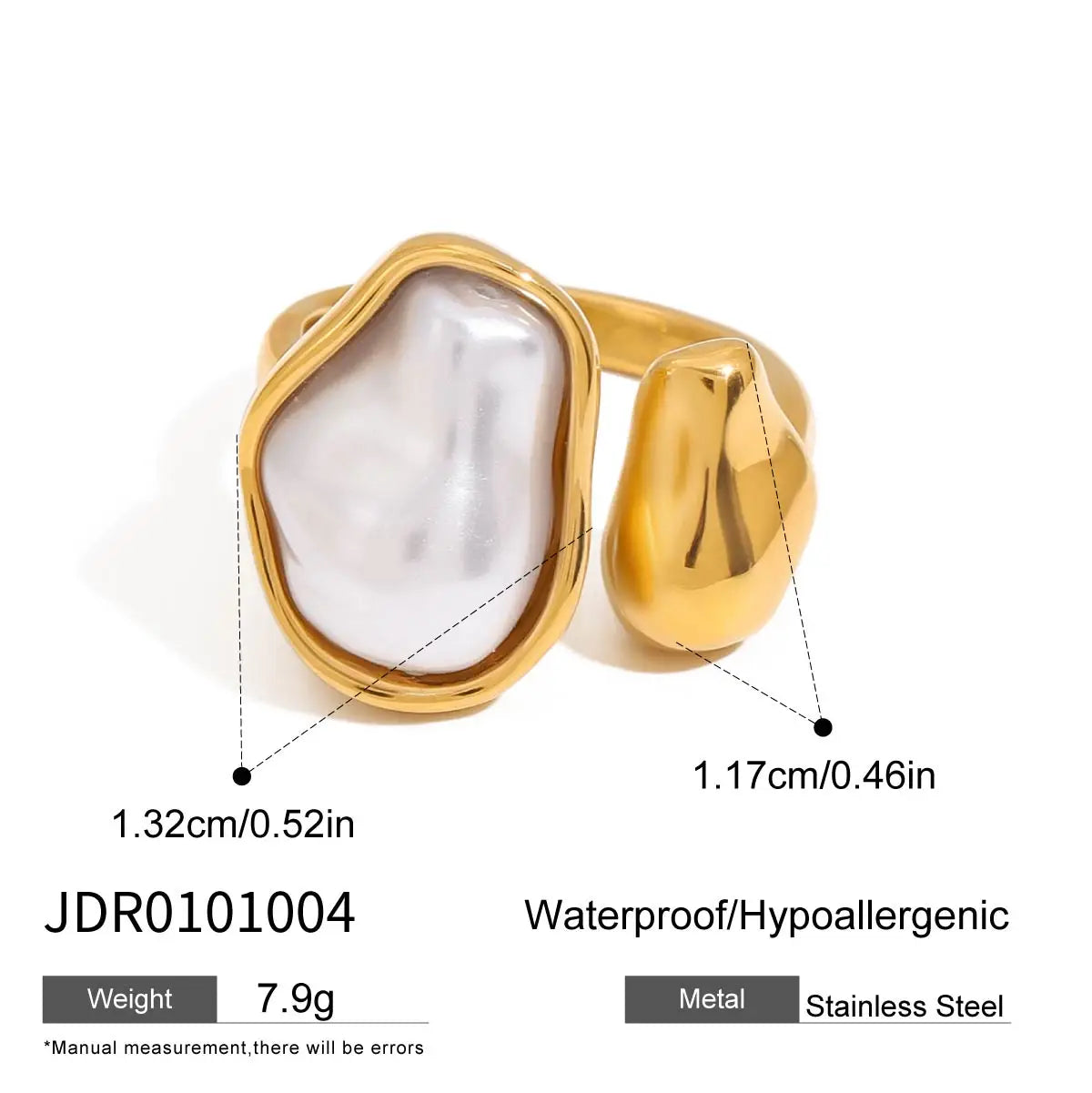 ELEGANT PEARL OPEN RING