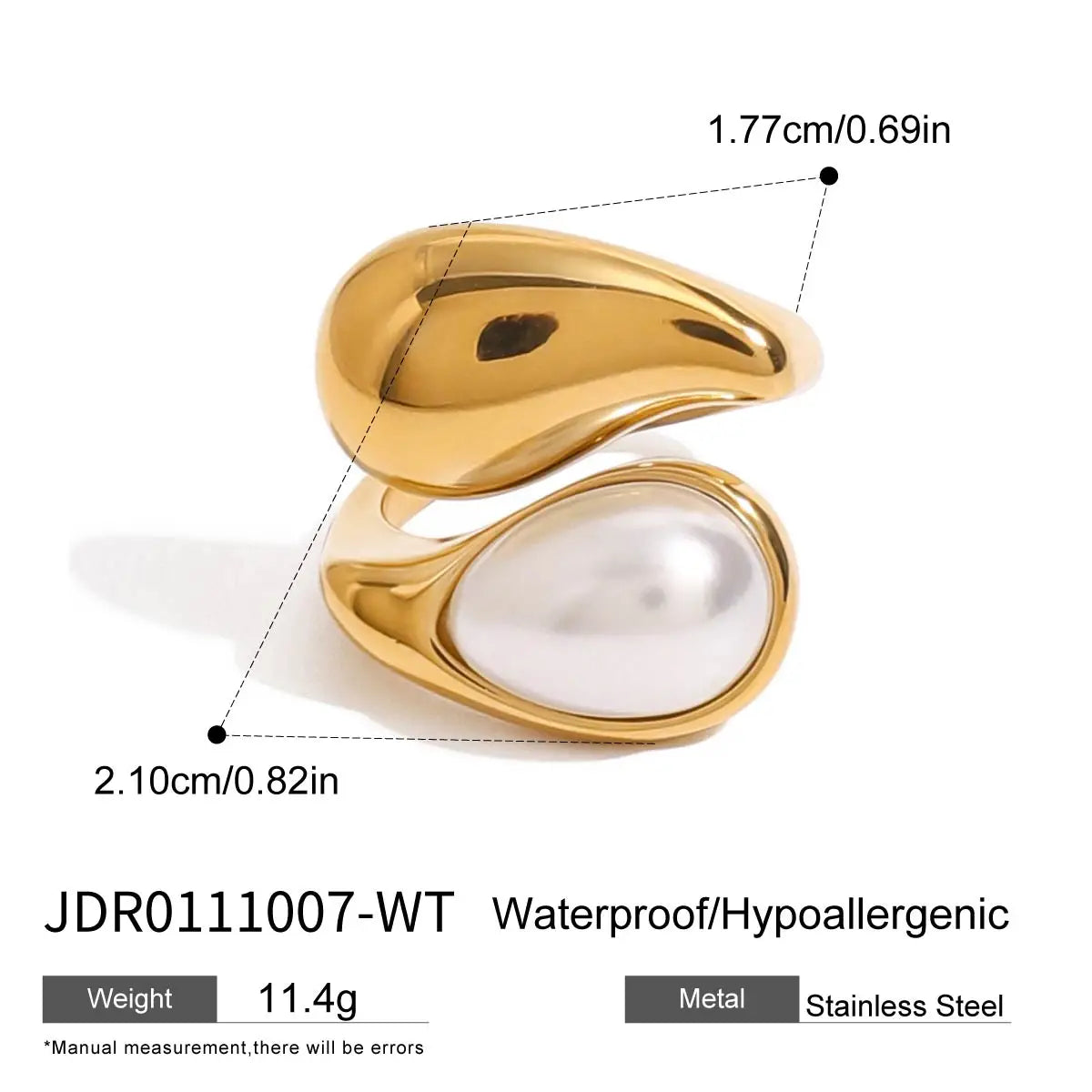 ELEGANT PEARL OPEN RING