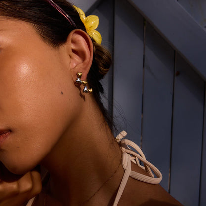 Gold & Silver Heart Earrings