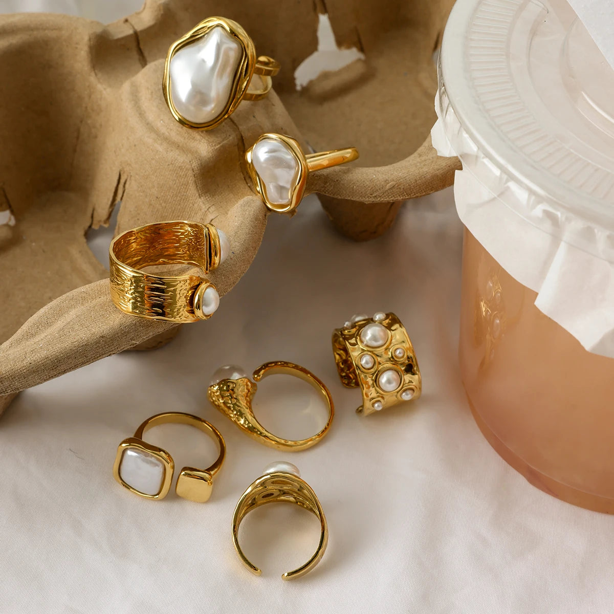 ELEGANT PEARL OPEN RING