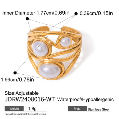 ELEGANT PEARL OPEN RING