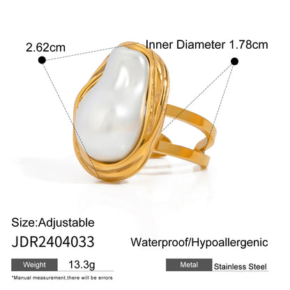 ELEGANT PEARL OPEN RING
