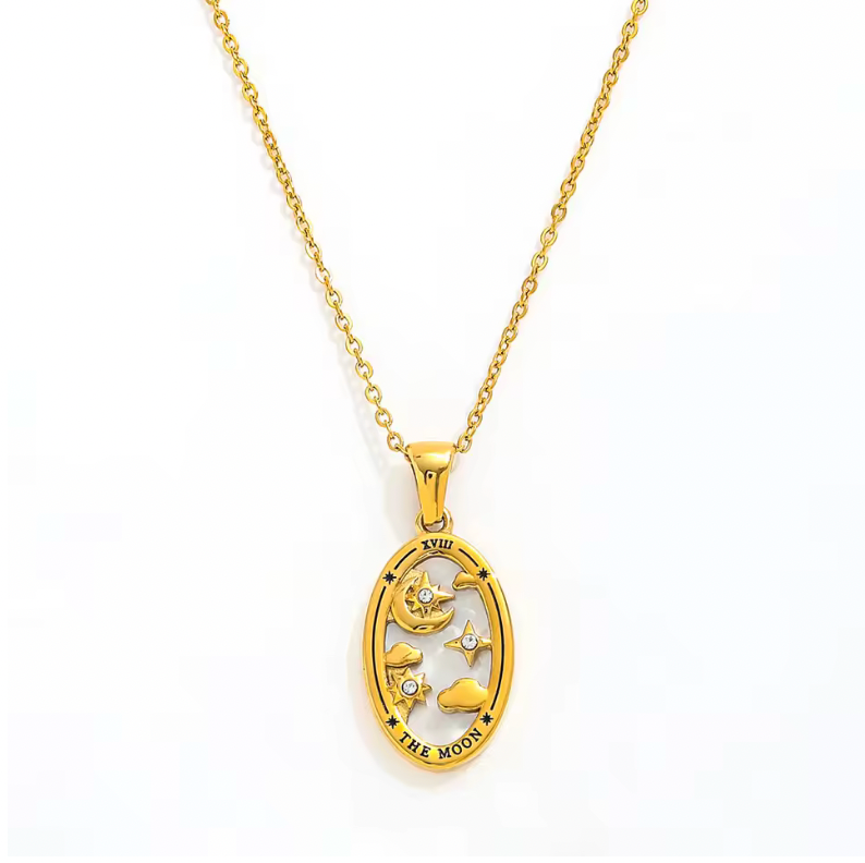UNIQUE OVAL TAROT NECKLACE