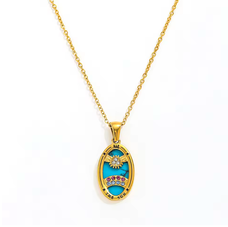 UNIQUE OVAL TAROT NECKLACE