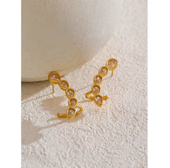 GOLD & STONE EARRINGS
