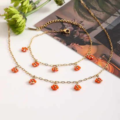 EXQUISITE FLOWER NECKLACE & BRACELET